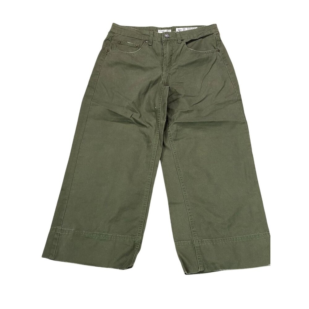 Vintage Olive Green Wide Leg Cotton Pants Size 9 By Indigo Rein